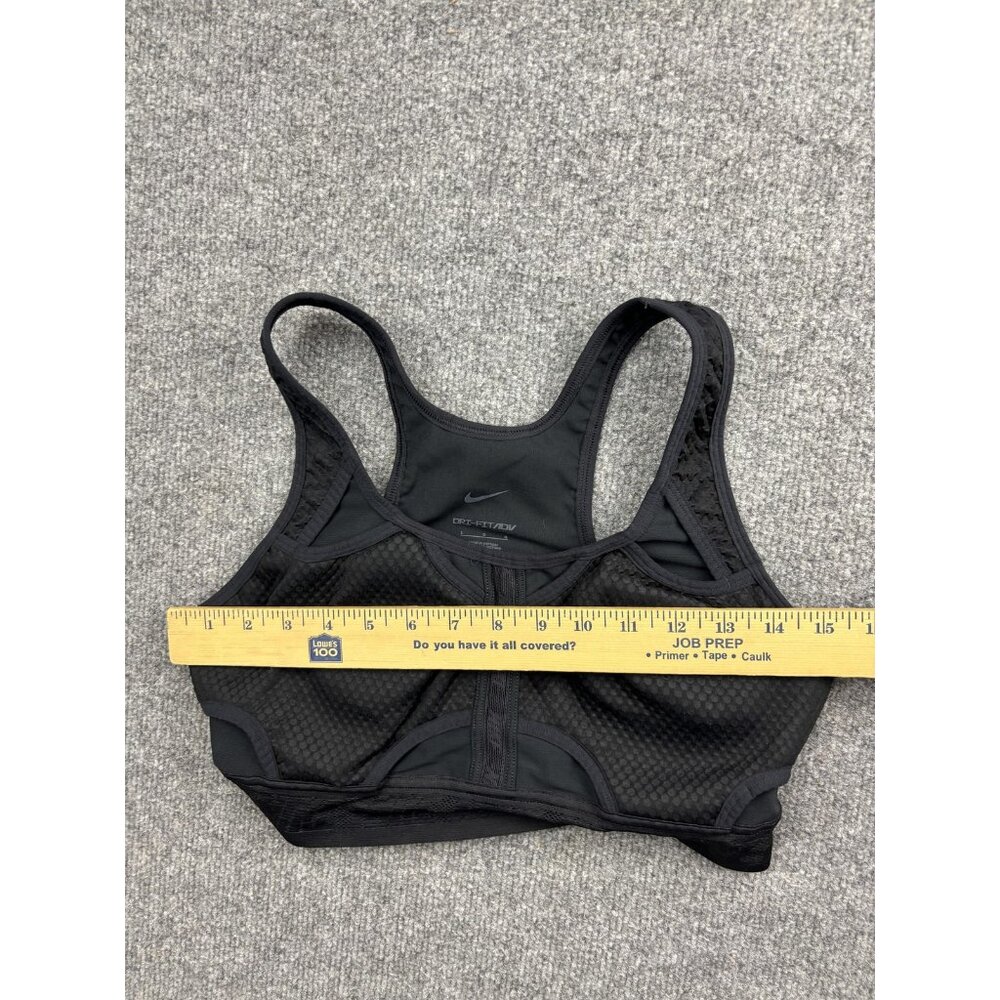 Nike Sports Bra Womens Large Black Dri-FIT ADV Front‎ Zip Racerback Padded Mesh - Picture 3 of 6